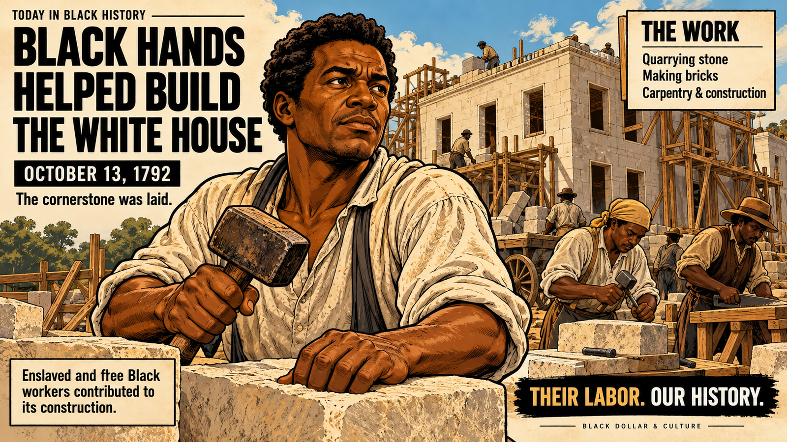 Black Hands Helped Build the White House: The History Behind October 13, 1792